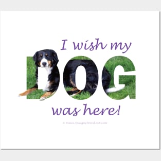 I wish my dog was here - Bernese mountain dog oil painting word art Posters and Art